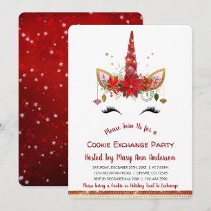 Invitation Soirée d'échange de biscuits de Noël à la belle Un