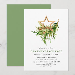 Invitation Soirée d'échange d'ornement de Noël de Bohême
