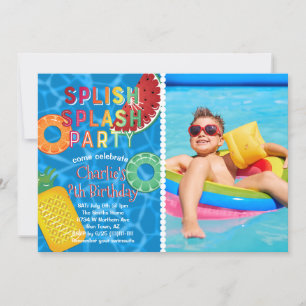 Invitation Soirée d'éclaboussure l Piscine Anniversaire l Fru