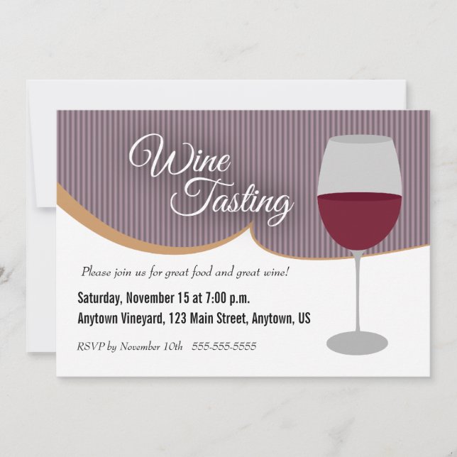 Invitation Soirée Dégustation De Vins Foncé Violet (Devant)