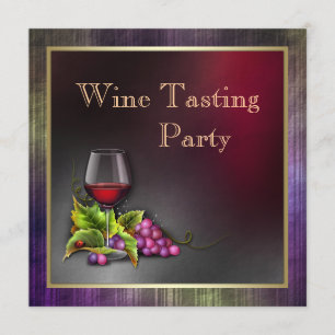 Invitation Soirée dégustation élégante de vin rouge pourpre e