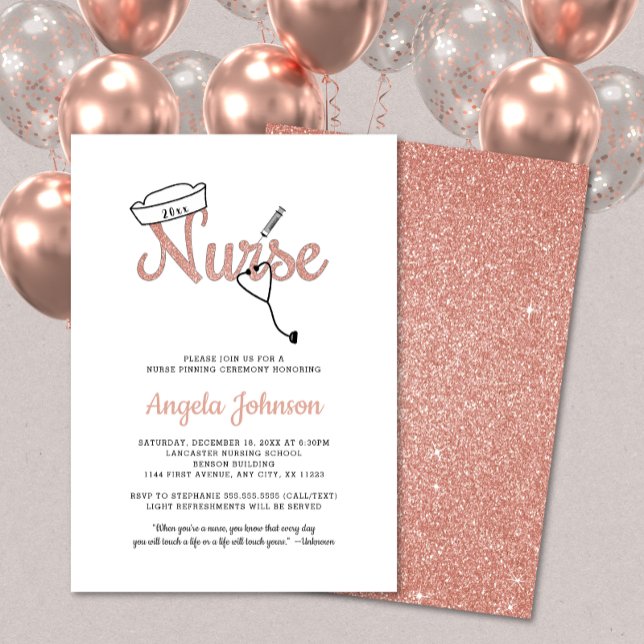 Invitation Soirée d'épingle Rose Gold / rose (Créateur téléchargé)
