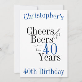 Invitation Soirée des bières et des bières du 40e anniversair