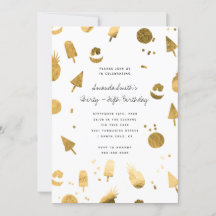 Soirée d'été de la plage Gold Foil Aduthday