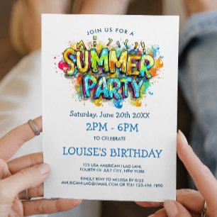 Invitation Soirée d'été sur le thème du graffiti