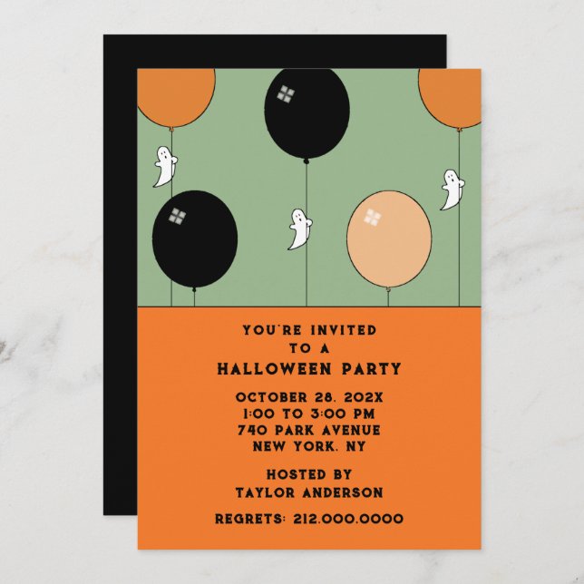 Invitation Soirée d'Halloween (Devant / Derrière)