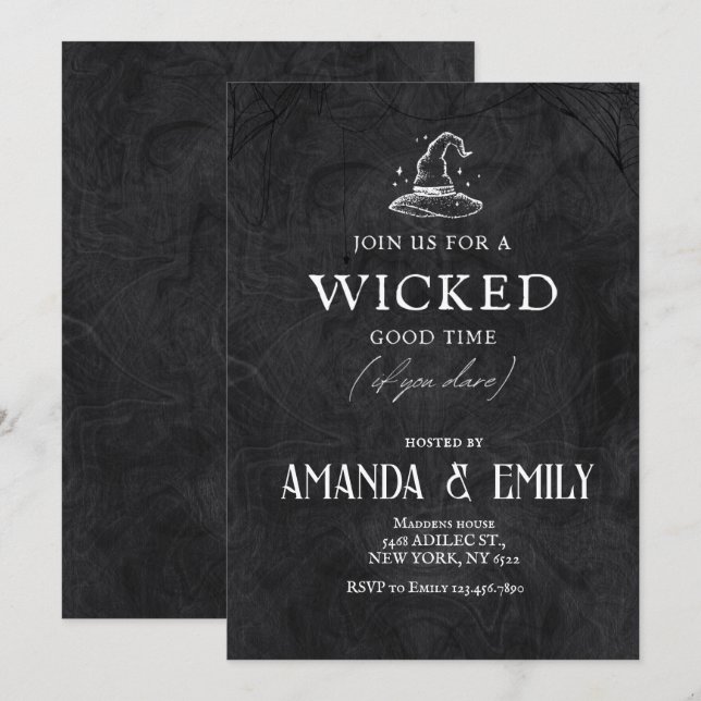 Invitation Soirée d'Halloween adulte (Devant / Derrière)