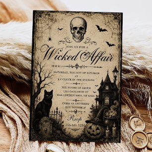 Invitation Soirée d'Halloween Affaire Méchante Vintage