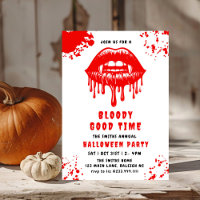 Soirée d'Halloween avec des lèvres de vampire sèch
