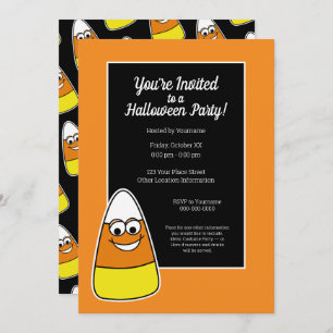 Invitation Soirée d'Halloween Candy Corn