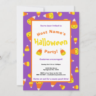 Invitation Soirée d'Halloween Candy Corn