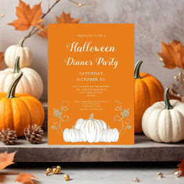 Invitation Soirée d'Halloween Citrouille Cute Orange