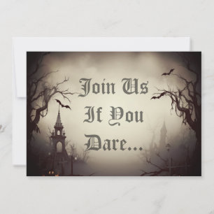 Invitation Soirée d'Halloween dans une maison hantée effrayan