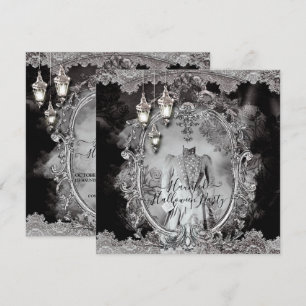 Invitation Soirée d'Halloween de diner de Dame Hantée Vintage