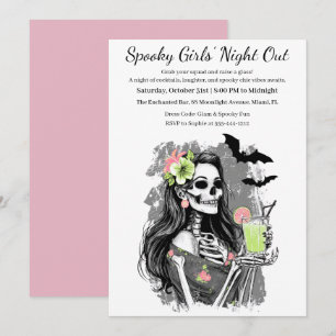 Invitation Soirée d'Halloween entre filles   Fête de cocktail