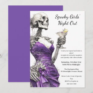 Invitation Soirée d'Halloween entre filles   Fête de cocktail
