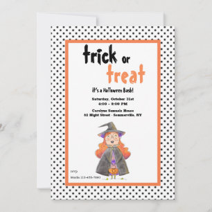 Invitation Soirée d'Halloween Little Witch