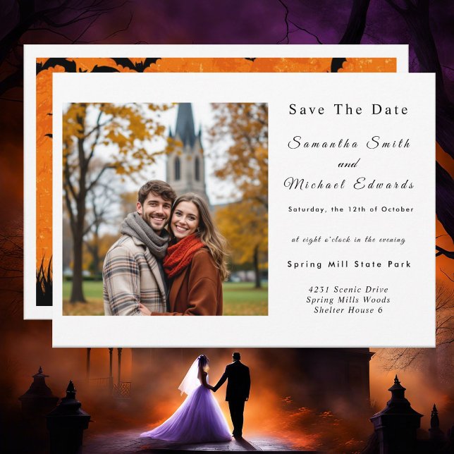 Invitation Soirée d'Halloween Mariage Enregistrer La Date (Créateur téléchargé)