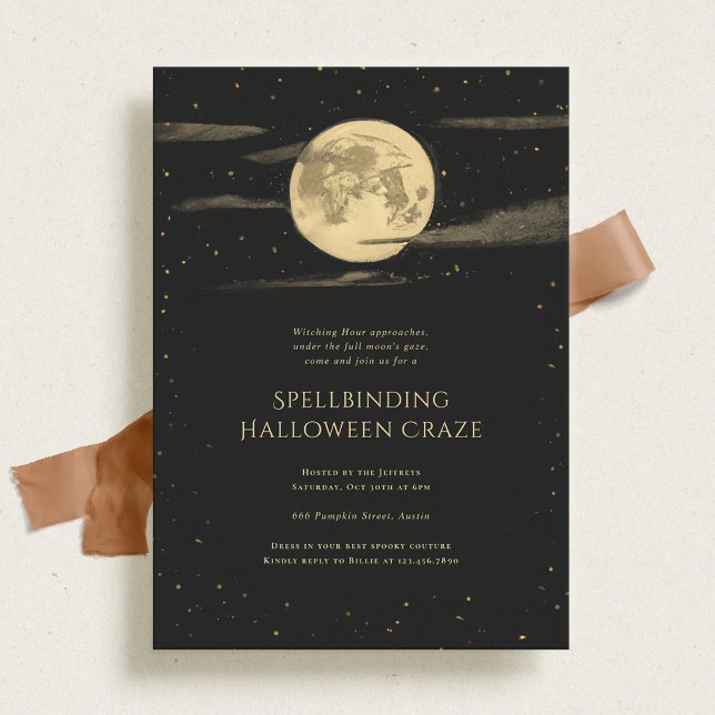 Invitation Soirée d'Halloween sous la pleine lune (Créateur téléchargé)