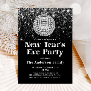 Invitation Soirée Disco Ball de la Parties scintillant d'arge