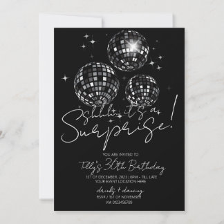 Invitation Soirée disco moderne surprise fête d'anniversaire