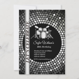 Invitation soirée disco, musique slider, fête d'anniversaire