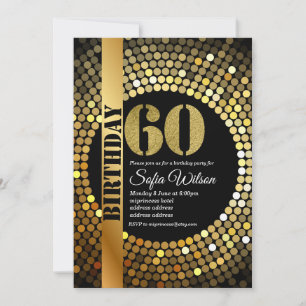 Invitation Soirée disco, or, les années 70, fête d'anniversai