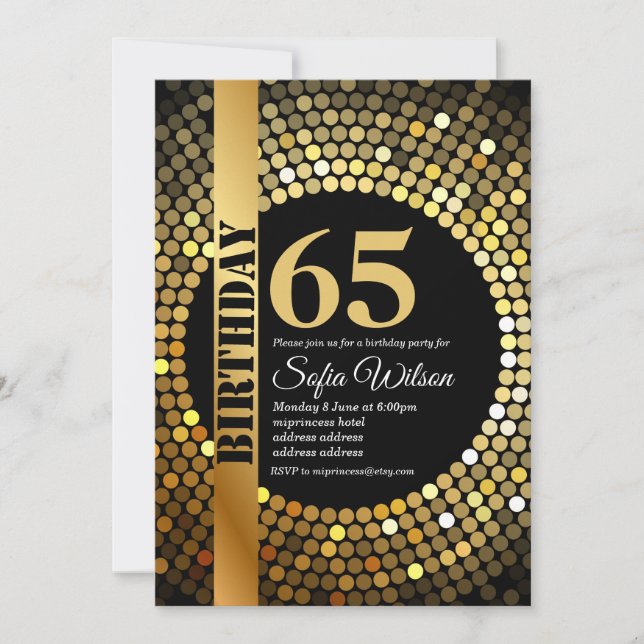 Invitation Soirée disco, or, les années 70, fête d'anniversai (Devant)