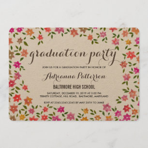 Invitation Soirée d'obtention du diplôme de la couronne flora