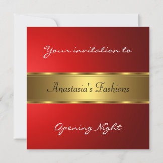 Invitation Soirée d'Ouverture Or Rouge