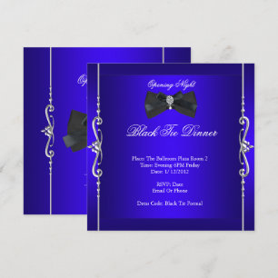 Invitation Soirée d'ouverture tenue de soirée bleu royal