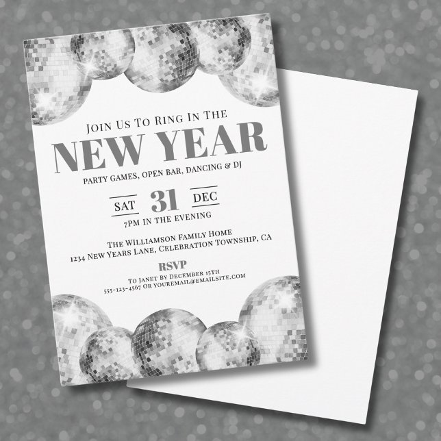 Invitation Soirée du Nouvel An (New Year's Eve Celebration Party Invitation)