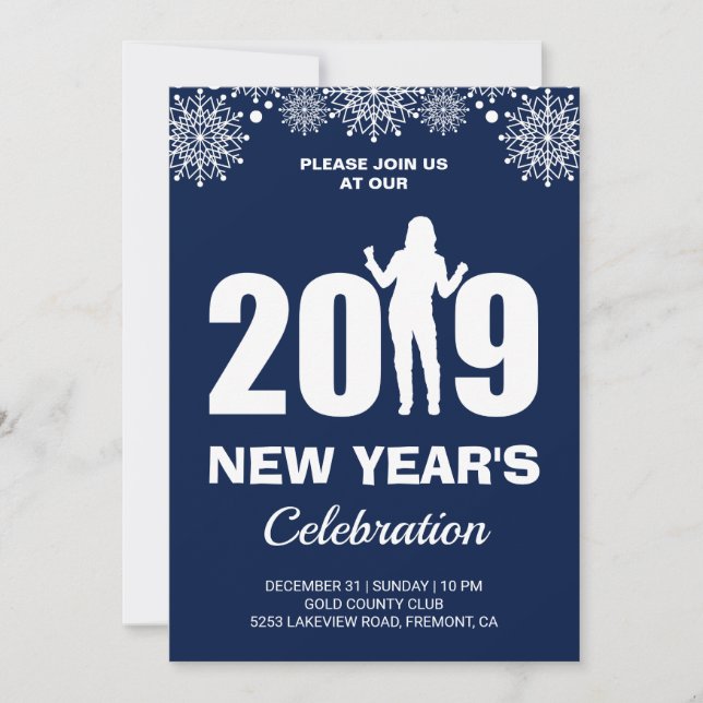 Invitation Soirée du Nouvel An 2019 (Devant)