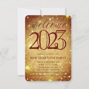 Invitation Soirée du Nouvel An Gold Sparkling