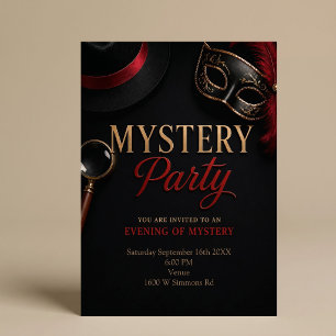 Invitation Soirée élégante Black & Gold de mystère