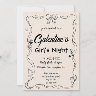 Invitation Soirée élégante des filles de Galentine