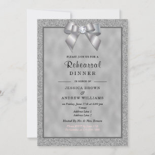 Invitation Soirée élégante en argent et Parties scintillant s