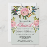 Soirée élégante peinte à la main florale 60e anniv