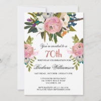 Soirée élégante peinte à la main florale 70e anniv