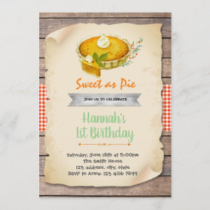 Invitation Soirée en tarte à l'invitation d'anniversaire