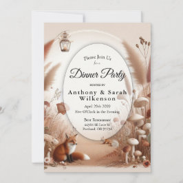 Invitation Soirée Enchanted Autumn Forest Foxes Diner
