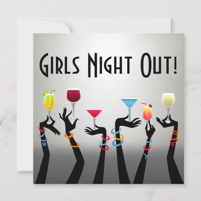 Invitation Soirée entre filles Cocktail Party (Devant)