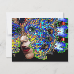 Invitation SOIRÉE ÉPHÉMÈRE DE MARDI GRAS AVEC MASQUES ,Bleu, 