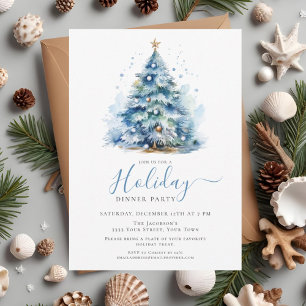 Invitation Soirée Festive Bleue Élégante
