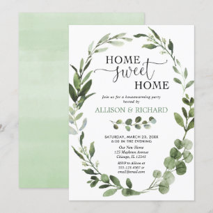 Invitation Soirée feuille verte Eucalyptus