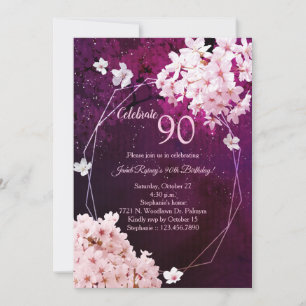 Invitation Soirée Fleur de Cerise 90e Anniversaire