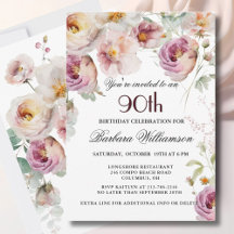 Soirée florale élégante peinte 90e anniversaire
