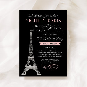 Invitation Soirée Glamour à Paris Fête d'anniversaire des Fil