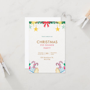 Invitation Soirée Green Simple Christmas