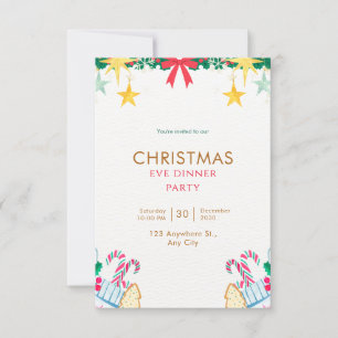 Invitation Soirée Green Simple Christmas